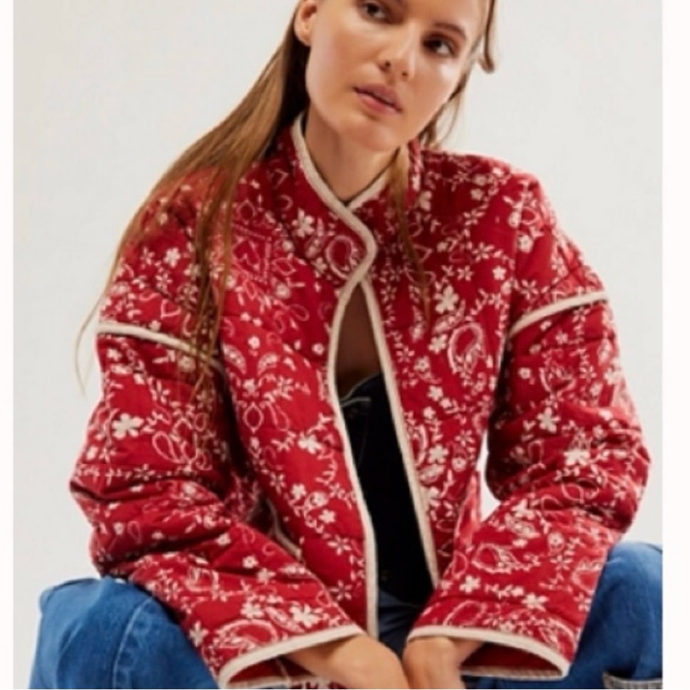 Free people chloe jacket brick combo